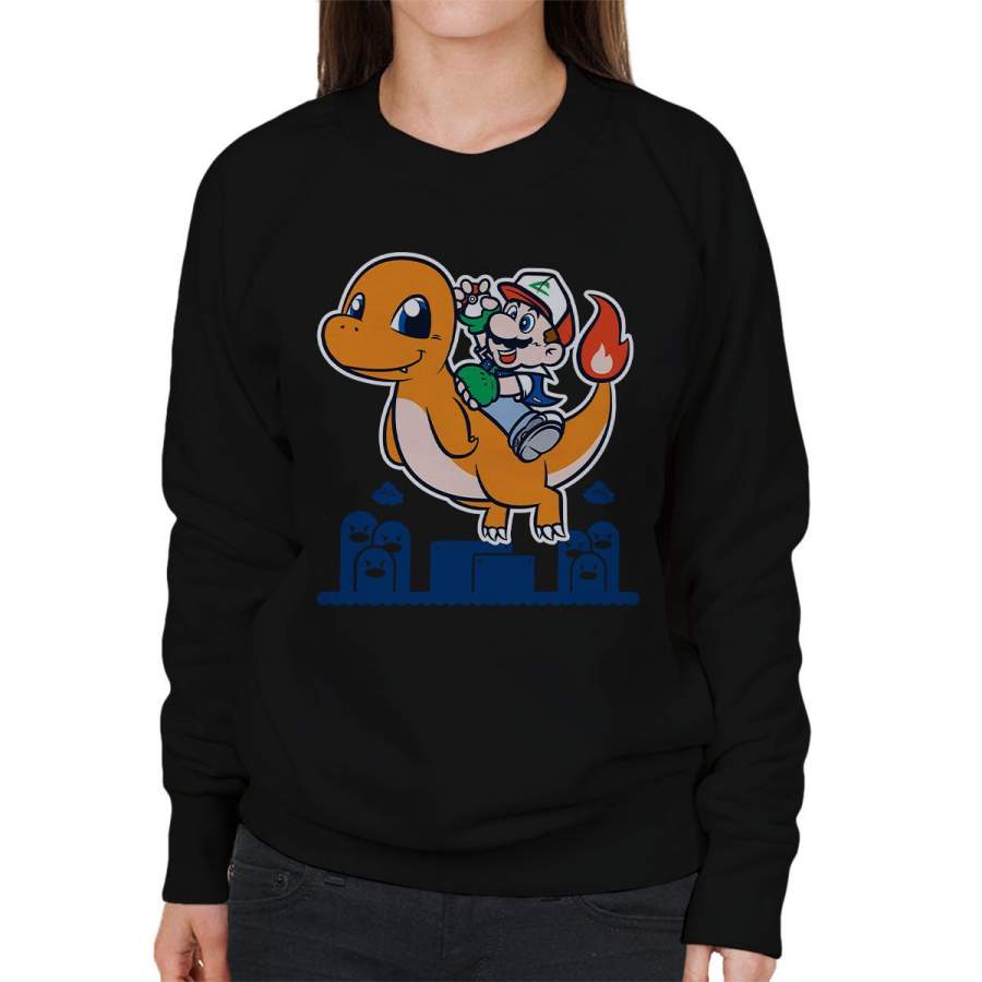 Super Mario Pokemon Yoshimander Mashup Women’s Sweatshirt