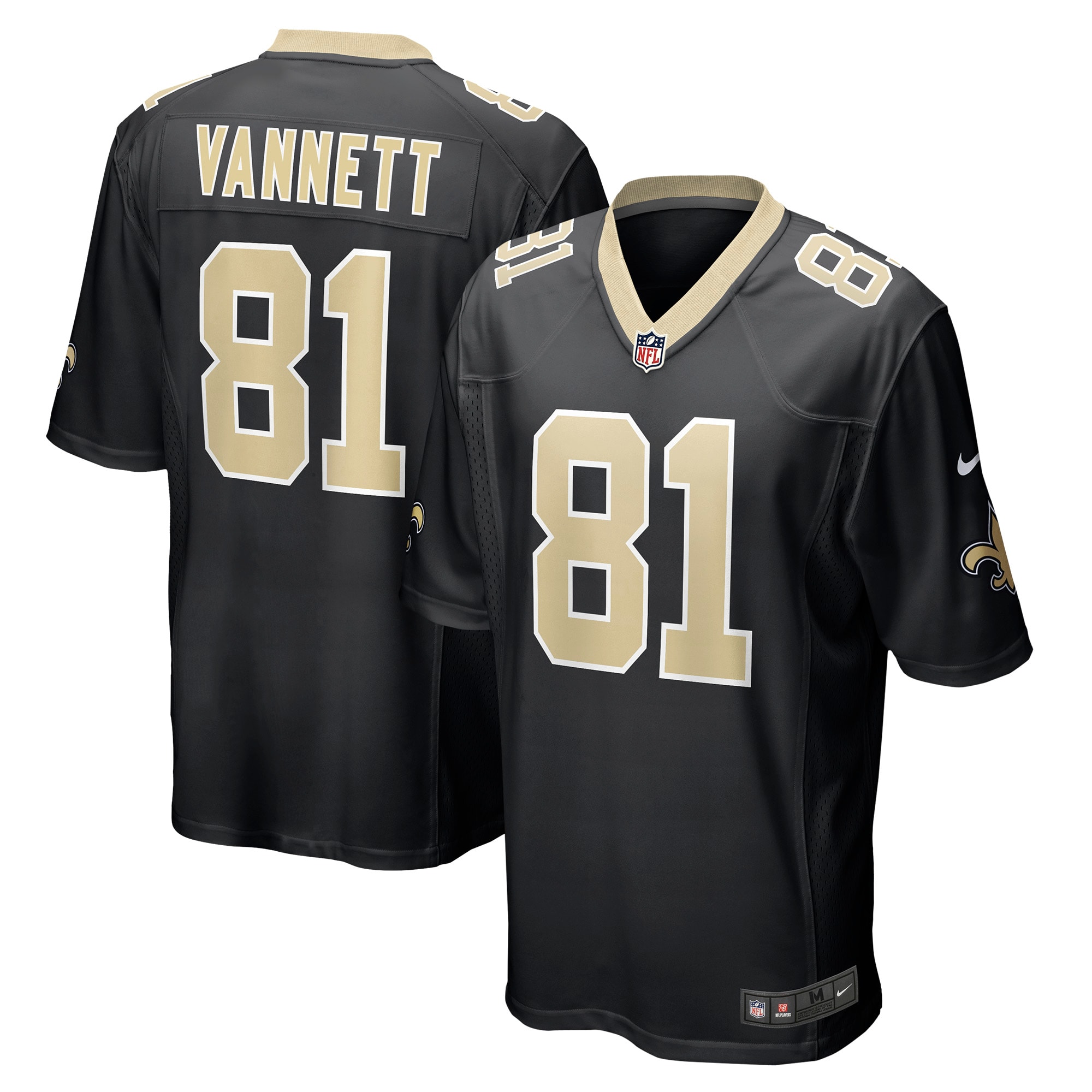 Nick Vannett New Orleans Saints Game Jersey – Black