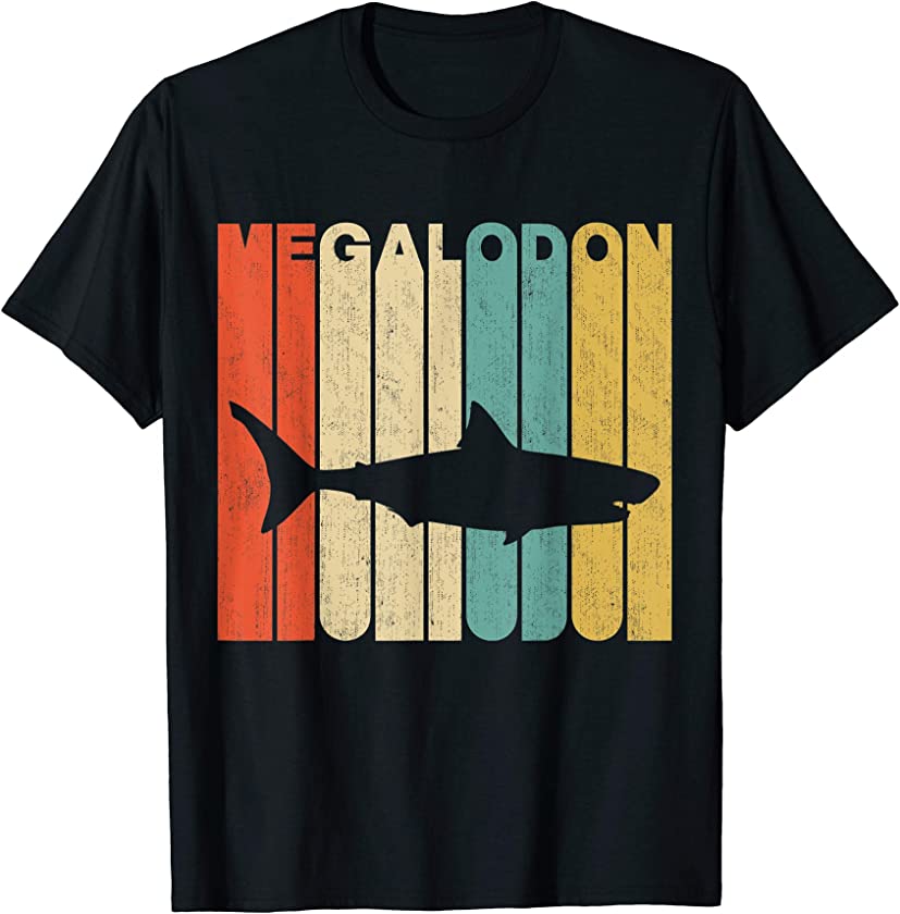 Vintage Retro Megalodon Silhouette T-Shirt