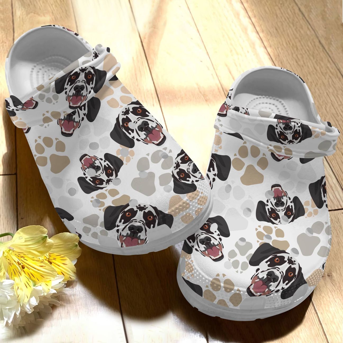 Dog Personalize Clog, Custom Name, Text, Fashion Style For Women, Men, Kid, Print 3D Dalmatian V1