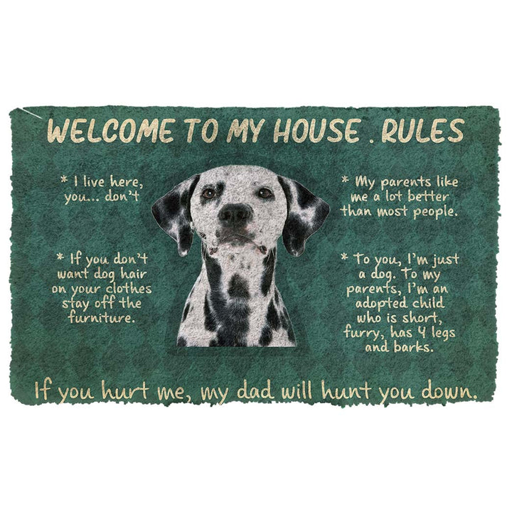 Waybackapparel Great Dane Dog Welcome To My House Rules Custom 3D Doormat