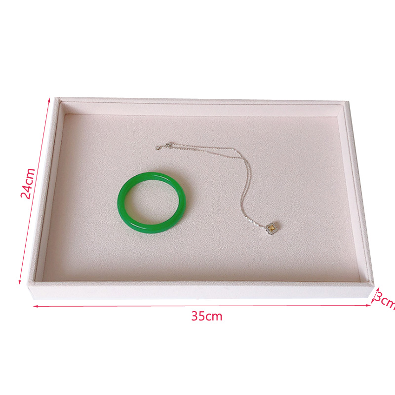 Unique Beige Velvet Jewelry Tray Jewellery Display Box Necklace Earring Pendant Stud Organizer Other Accessories Show Case alx