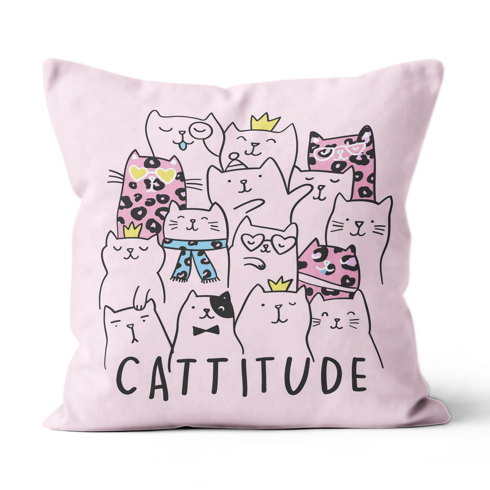 Cute Kitten Cattitude  Funny Cat Lovers Gift – Suede Pillow