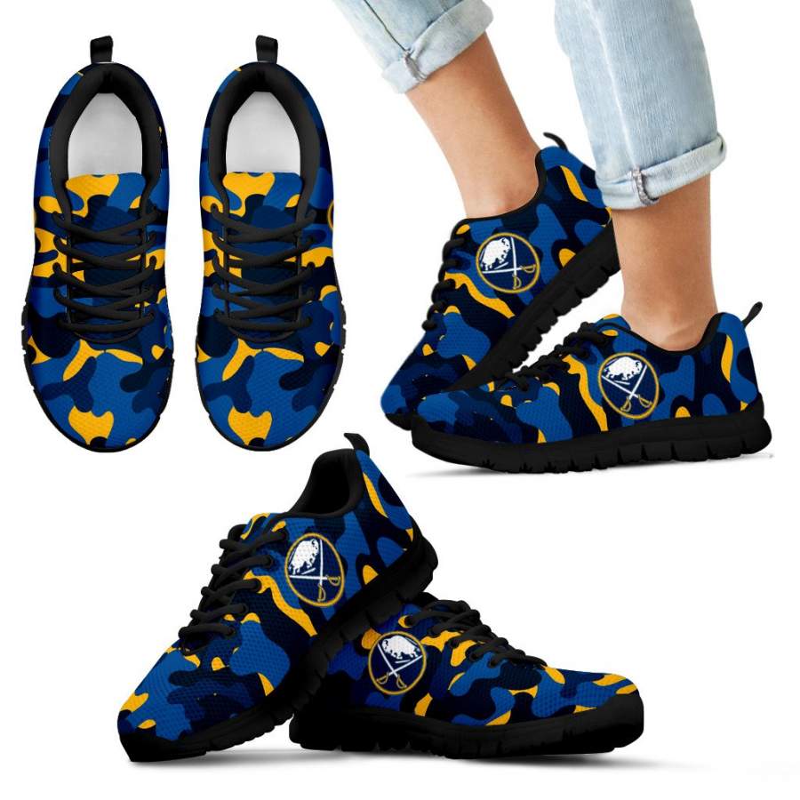 Military Background Energetic Buffalo Sabres Sneakers