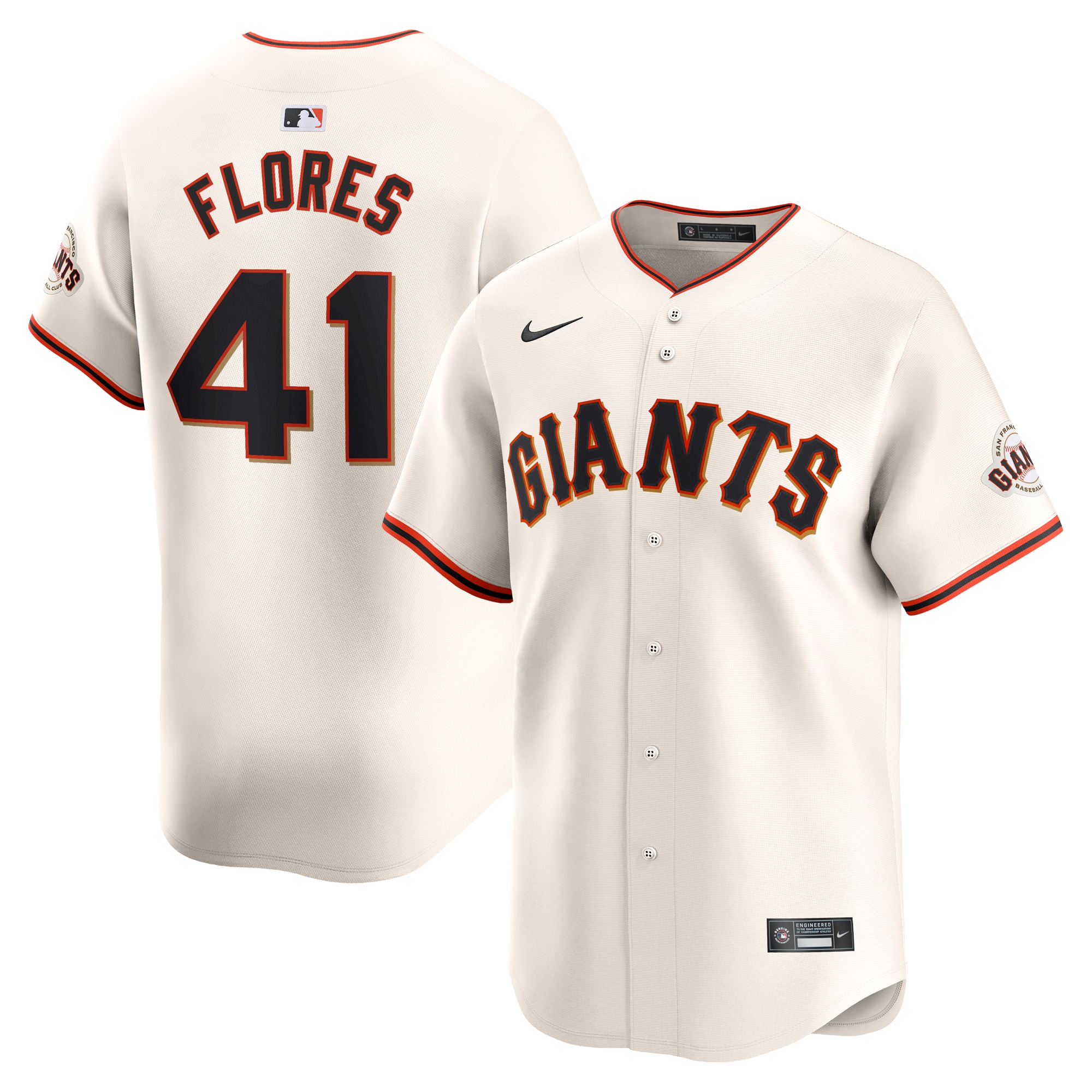 Wilmer Flores San Francisco Giants Home Limited Player Jersey – Cream