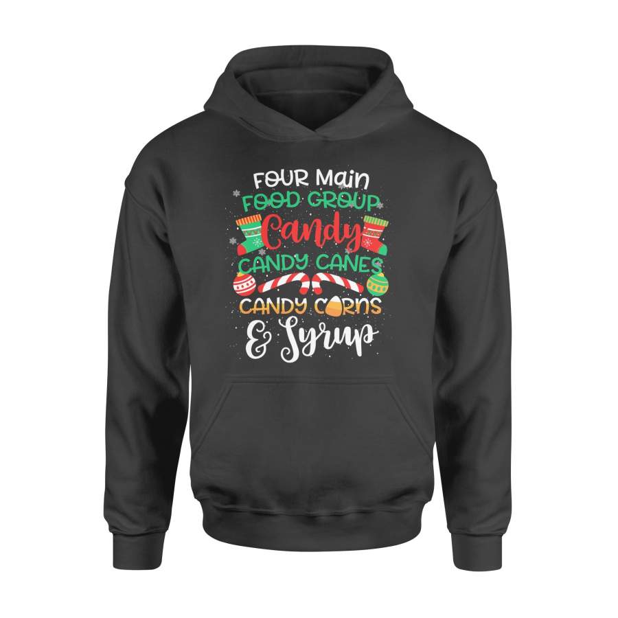 Four Main Food Groups Elf Buddy Christmas Pajama Shirt Christmas Hoodie