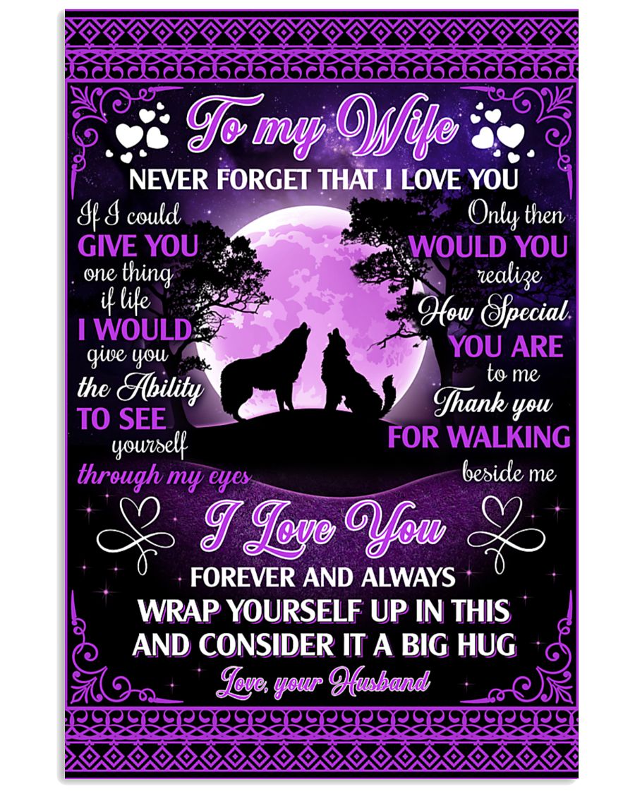 Wolves To My Wife Never Forget I Love U – Ur Husband Vertical Canvas And Poster | Gift For Wife | Valentine Gift