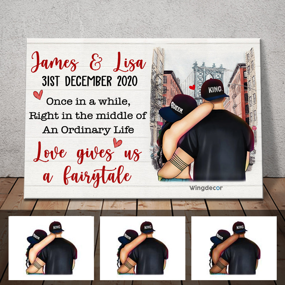 Personalized Couple Love Fairytale Poster Ag144 24O36