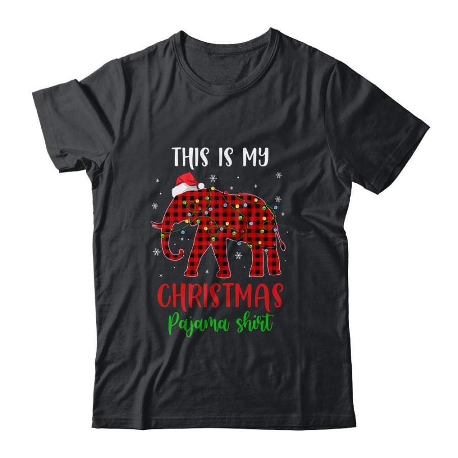 This Is My Christmas Pajama Shirt Elephant Red Plaid