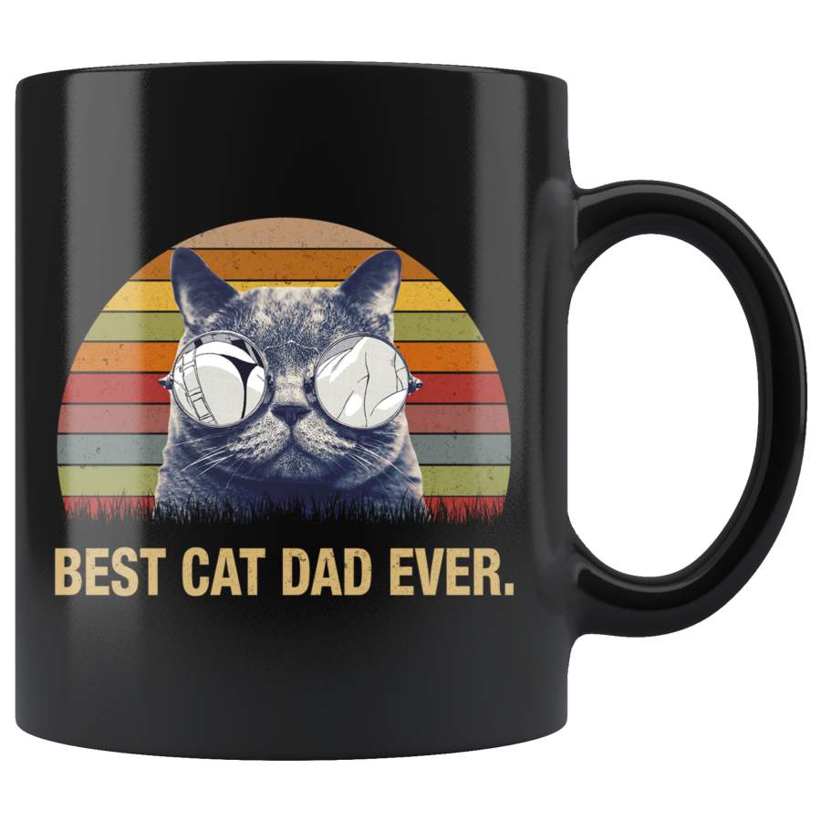 Vintage Best Cat Dad Ever Mug Funny Father Daddy Cat