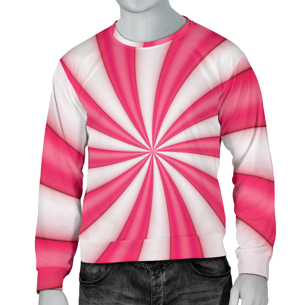 Vortex Twist Swirl Candy Print Men Long Sleeve Sweatshirt