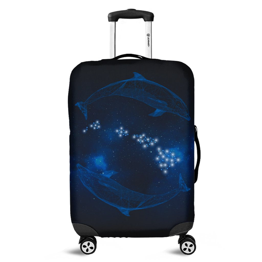 Hawaiian Map Galaxy Zodiac Dolphin Polynesian Luggage Covers