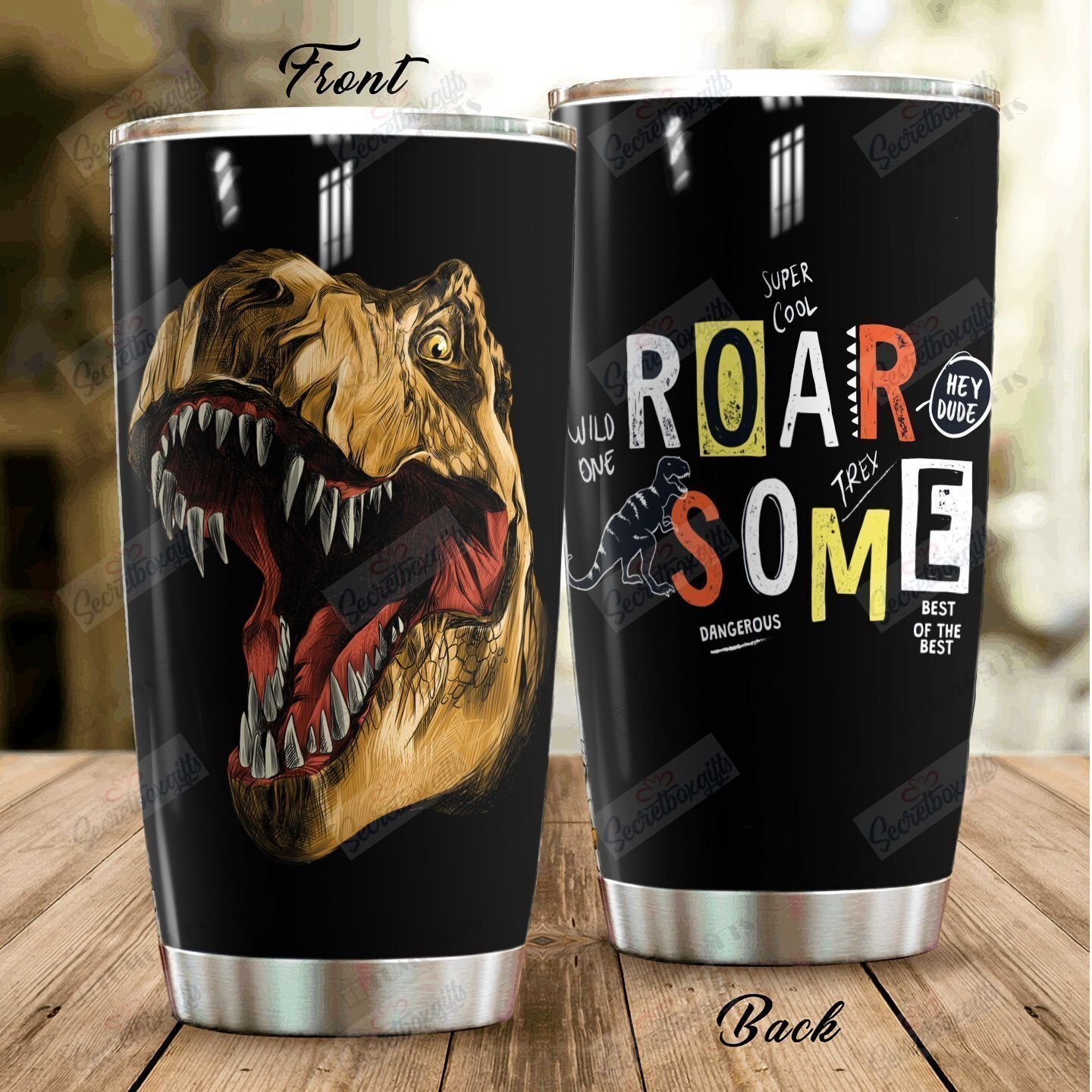 Buy T-Rex Roar Some Dangerous Best Of The Best Black Stainless Steel Tumbler