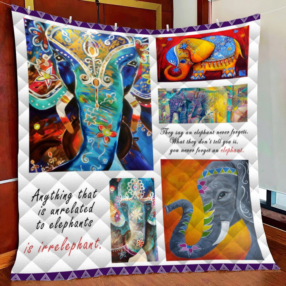 Painting Bohemian Elephant Fleece Blanket Quilt Blanket