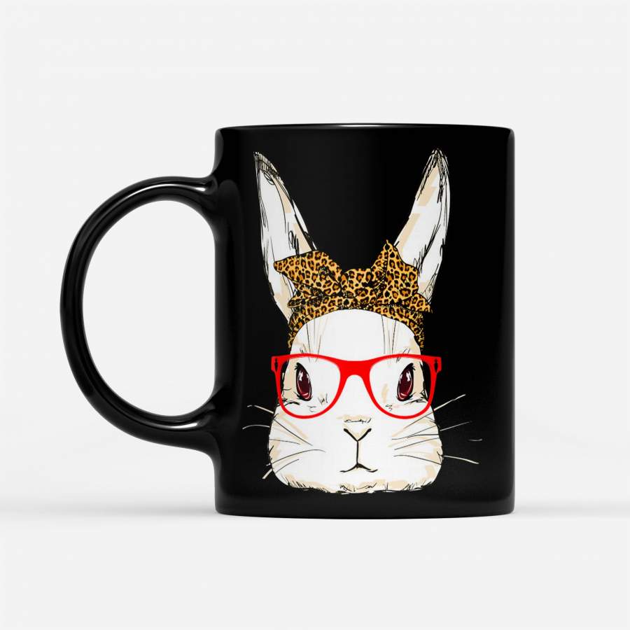 Cute Bunny Lady – Black Mug