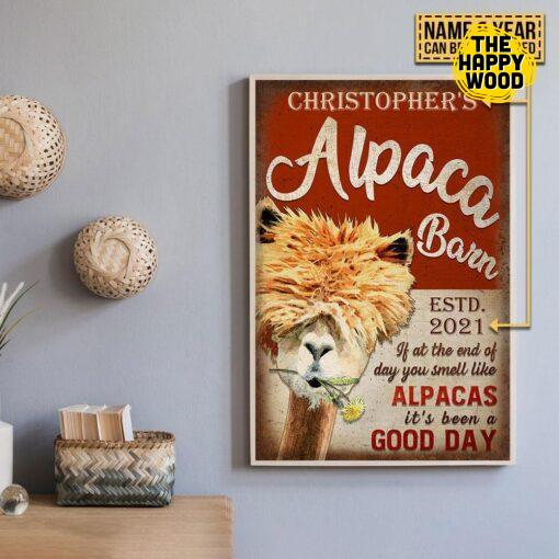 Alpaca Barn Good Day Custom Vertical Canvas Poster For Home Decoration