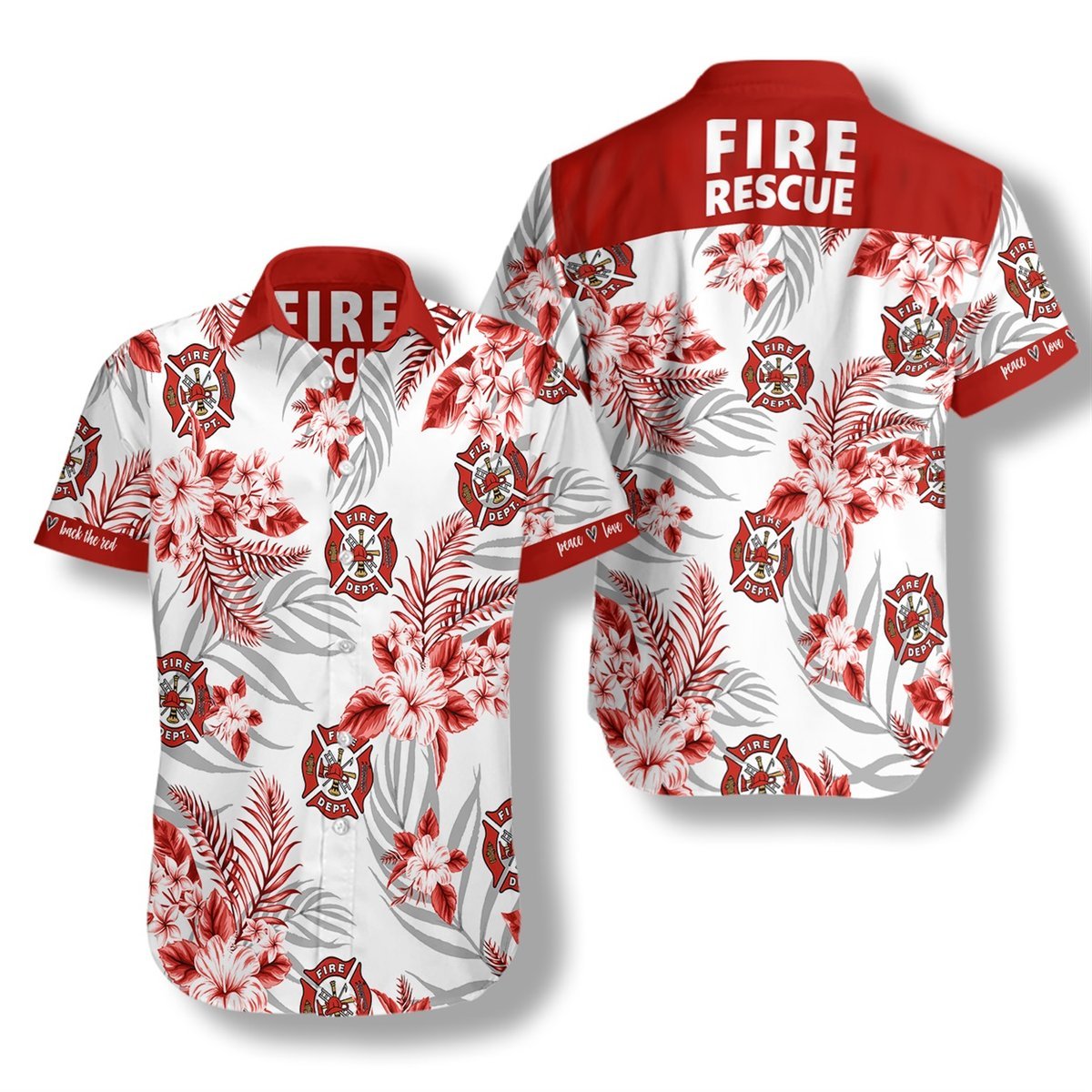 Firefighter Fire Rescue Hawaii Shirt For Men Women Adult Ha47225