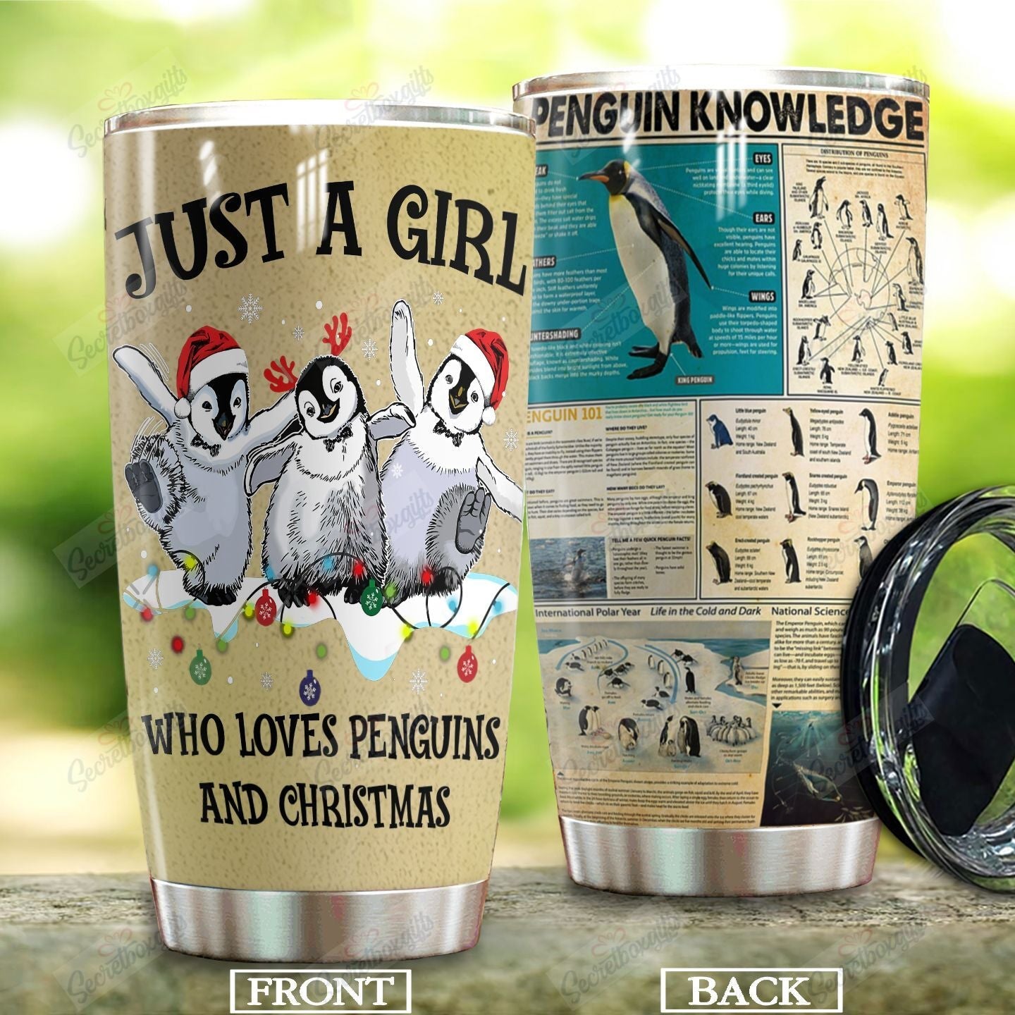 Penguin Knowledge Dqa061109Qt Stainless Steel Tumbler Travel Customize Name, Text, Number, Image