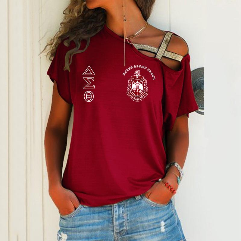 Delta Sigma Theta One Shoulder Shirt 24320203