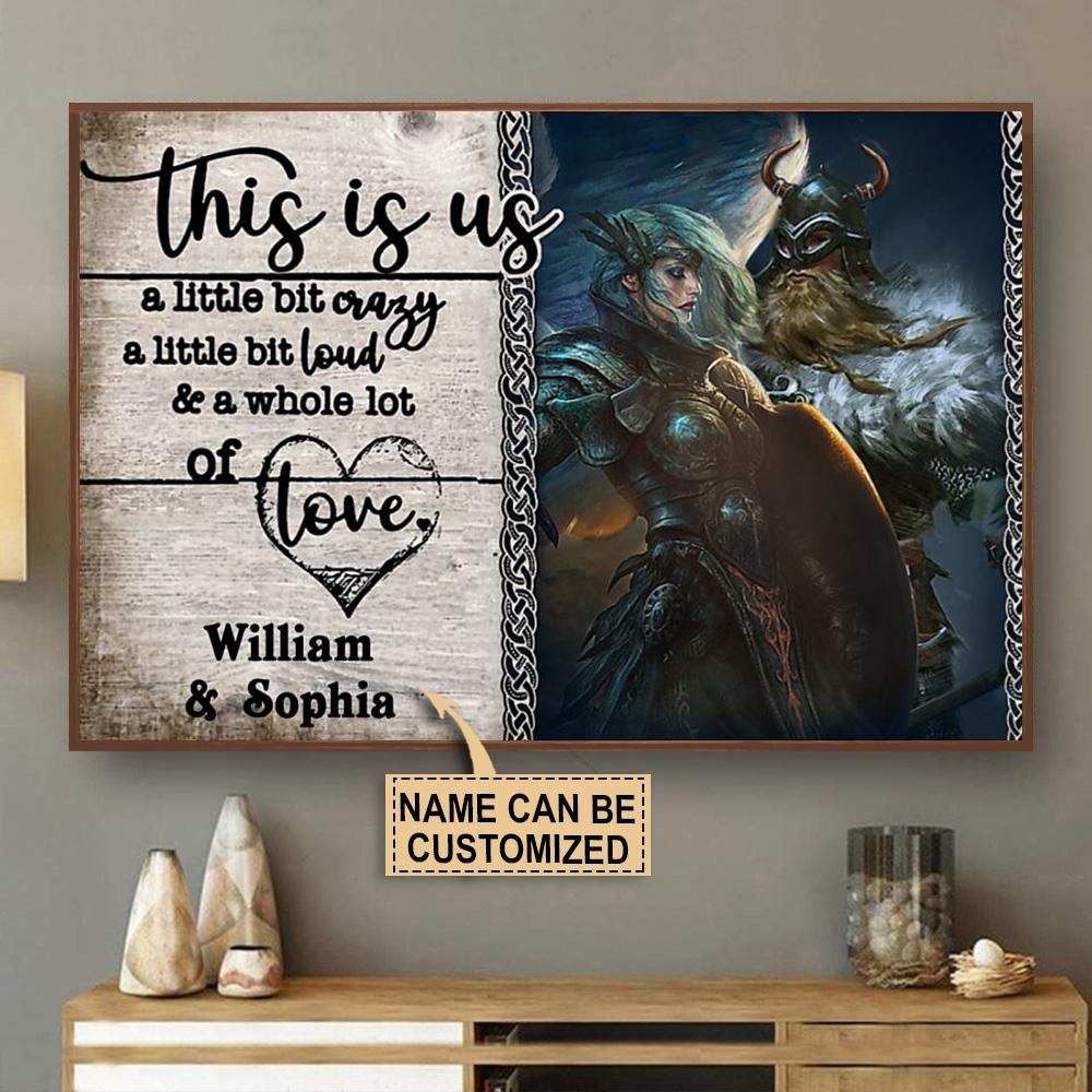 Personalized Canvas, Custom Canvas Prints Viking Couple A Little Bit Poster Print, Canvas Poster Wall Art, Canvas Print Wall Decor