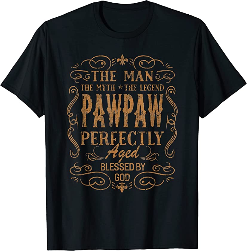 Vintage Pawpaw The Man Myth Fathers Day Grandpa Gift for Men T-Shirt