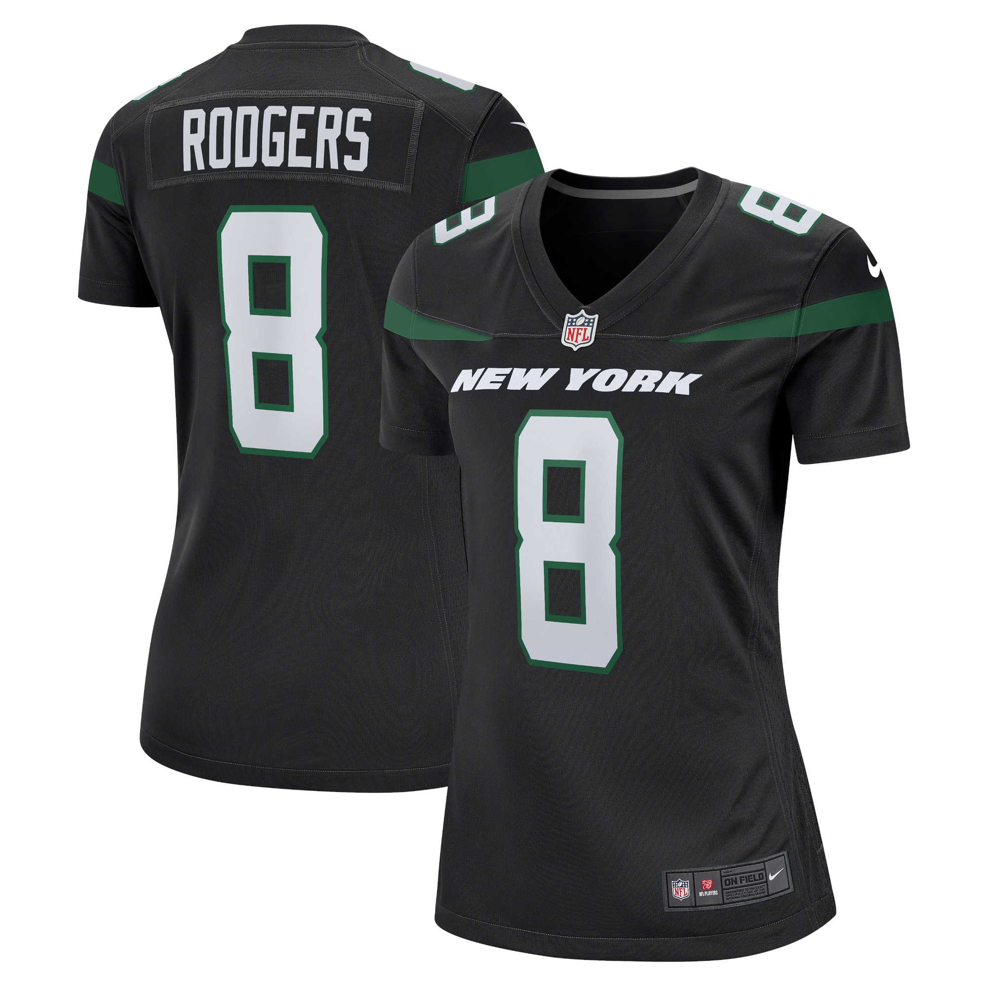 Women’s New York Jets Aaron Rodgers Black Player Jersey