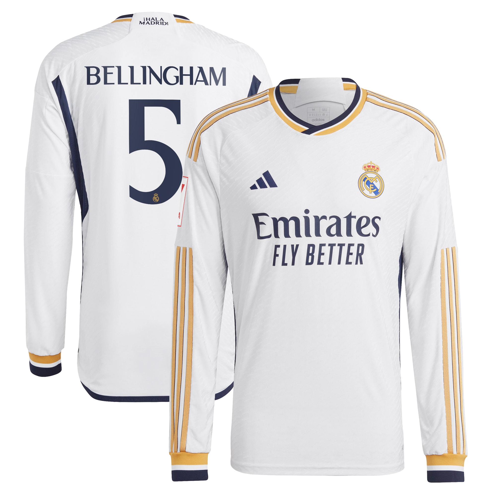 Jude Bellingham Real Madrid Home 2023/24 Authentic Long Sleeve Jersey – White