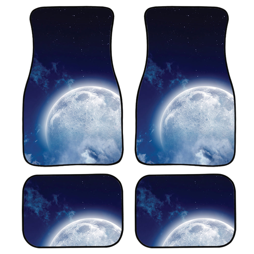 Night Sky Full Moon Print Front And Back Car Floor Mats, Front Car Mat