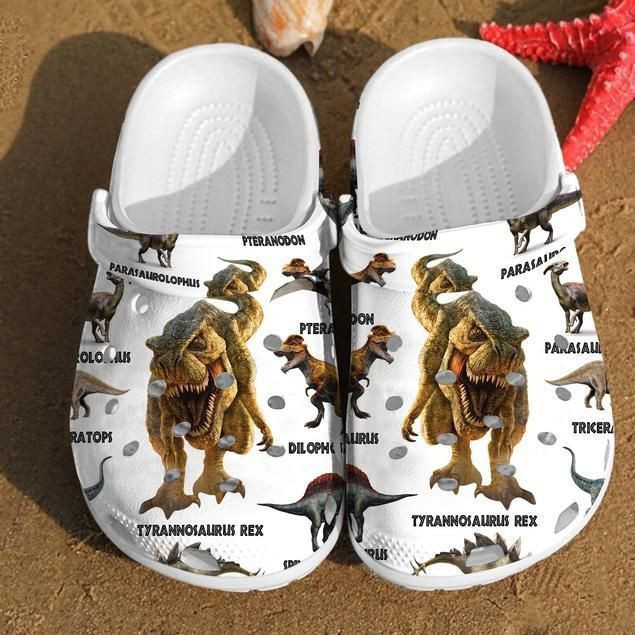 For Dinosaur Lover Types Pattern Rubber clog Shoes Comfy Footwear