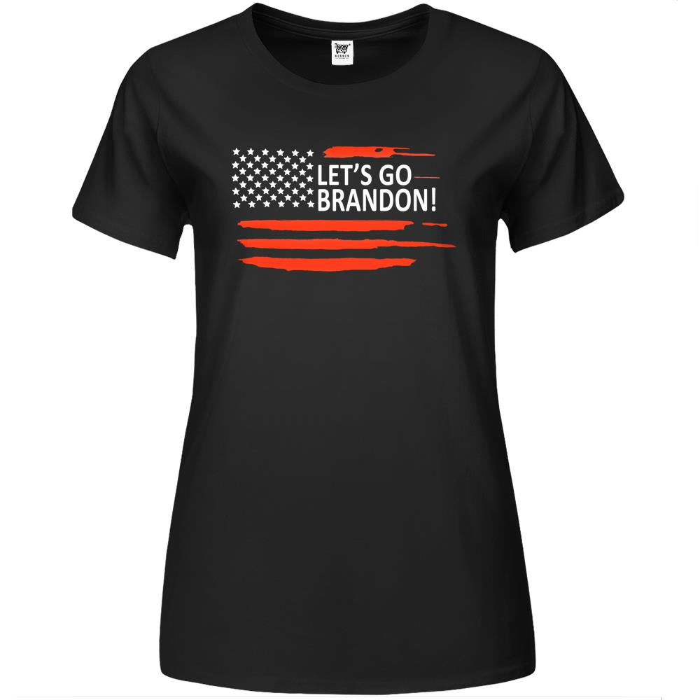 Let’S Go Braden Brandon Us Flag Tee Funny Trendy Sarcastic Premium Womens T Shirts