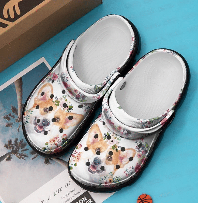 Corgi Personalized Clog, Custom Name, Text, Color, Number Fashion Style For Women, Men, Kid, Print 3D