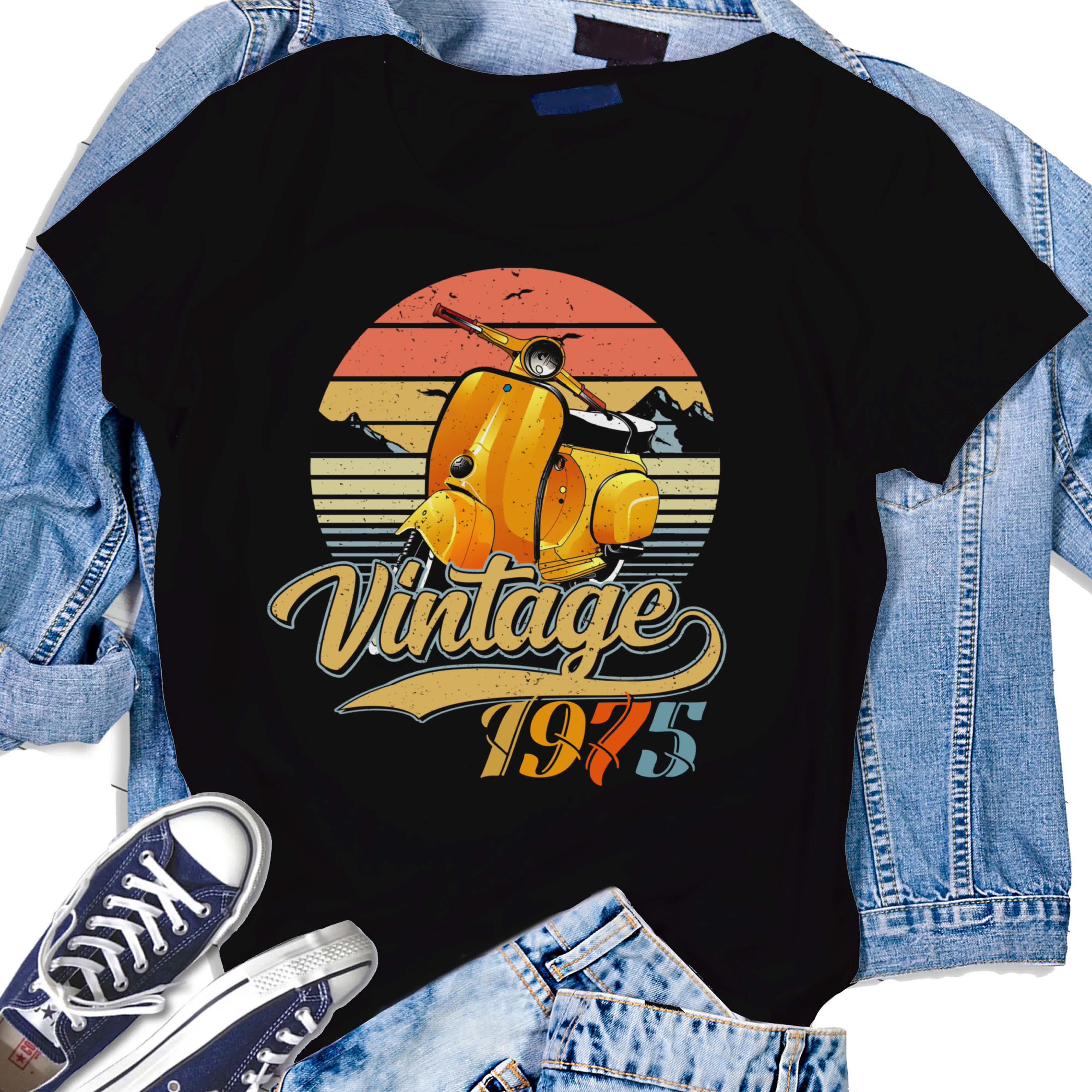 Birthday Classic Vintage 1975 Tshirt Retro Gifts Men Women