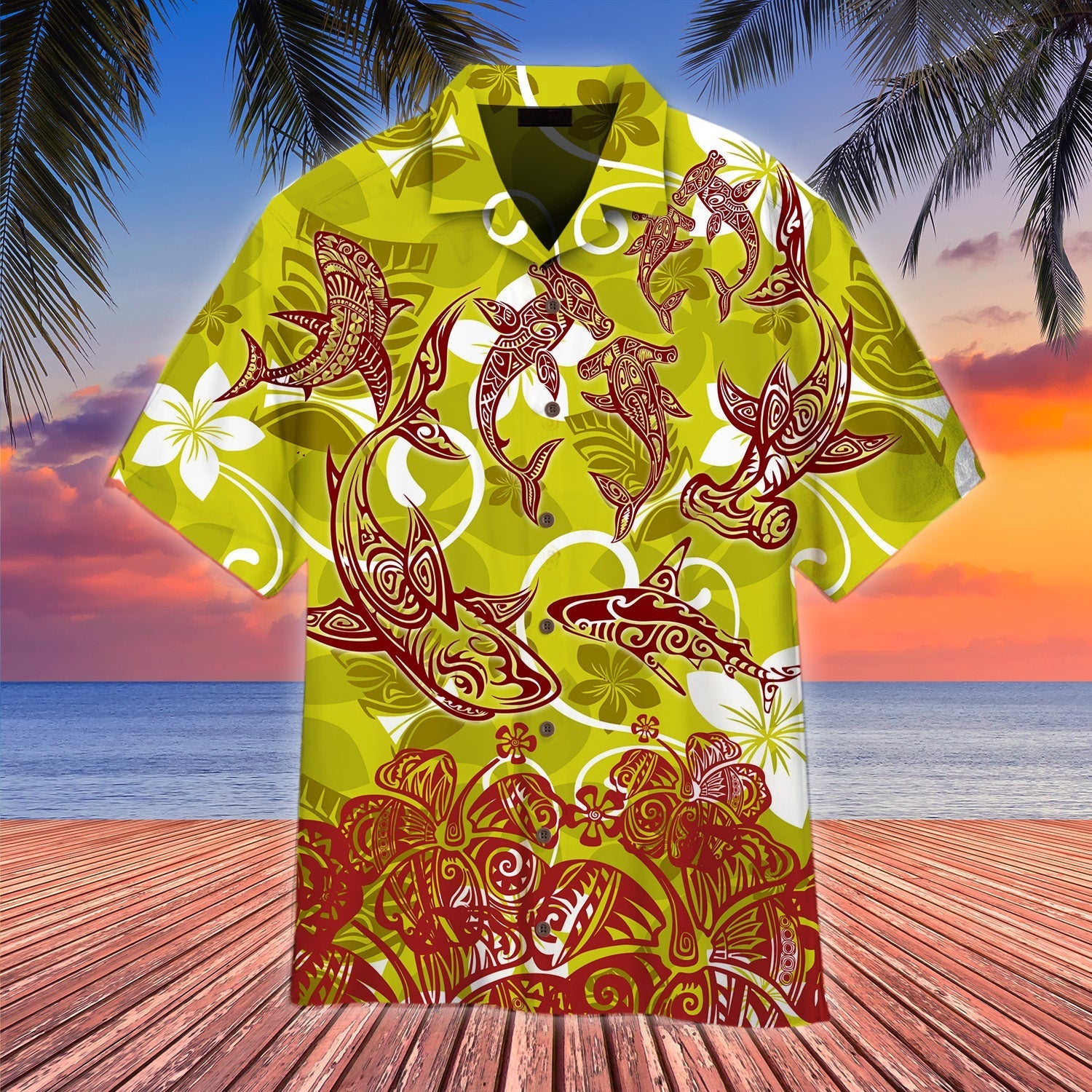 Shark Polynesian Hawaiian Shirt For Men & Women | Wt1449