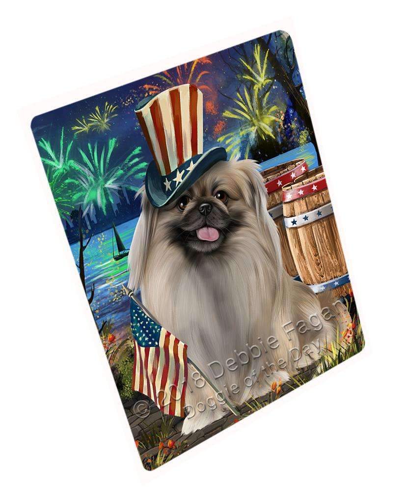 4Th Of July Independence Day Fireworks Pekingese Dog At The Lake Blanket Blnkt76818