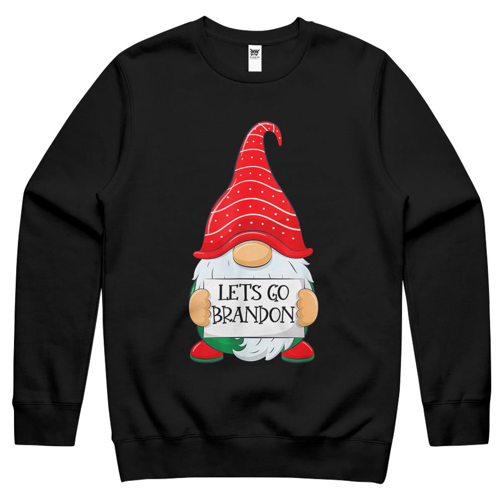 Lets Go Brandon Tee Funny Christmas Gnome Let’S Go Brandon Crewneck Sweatshirt