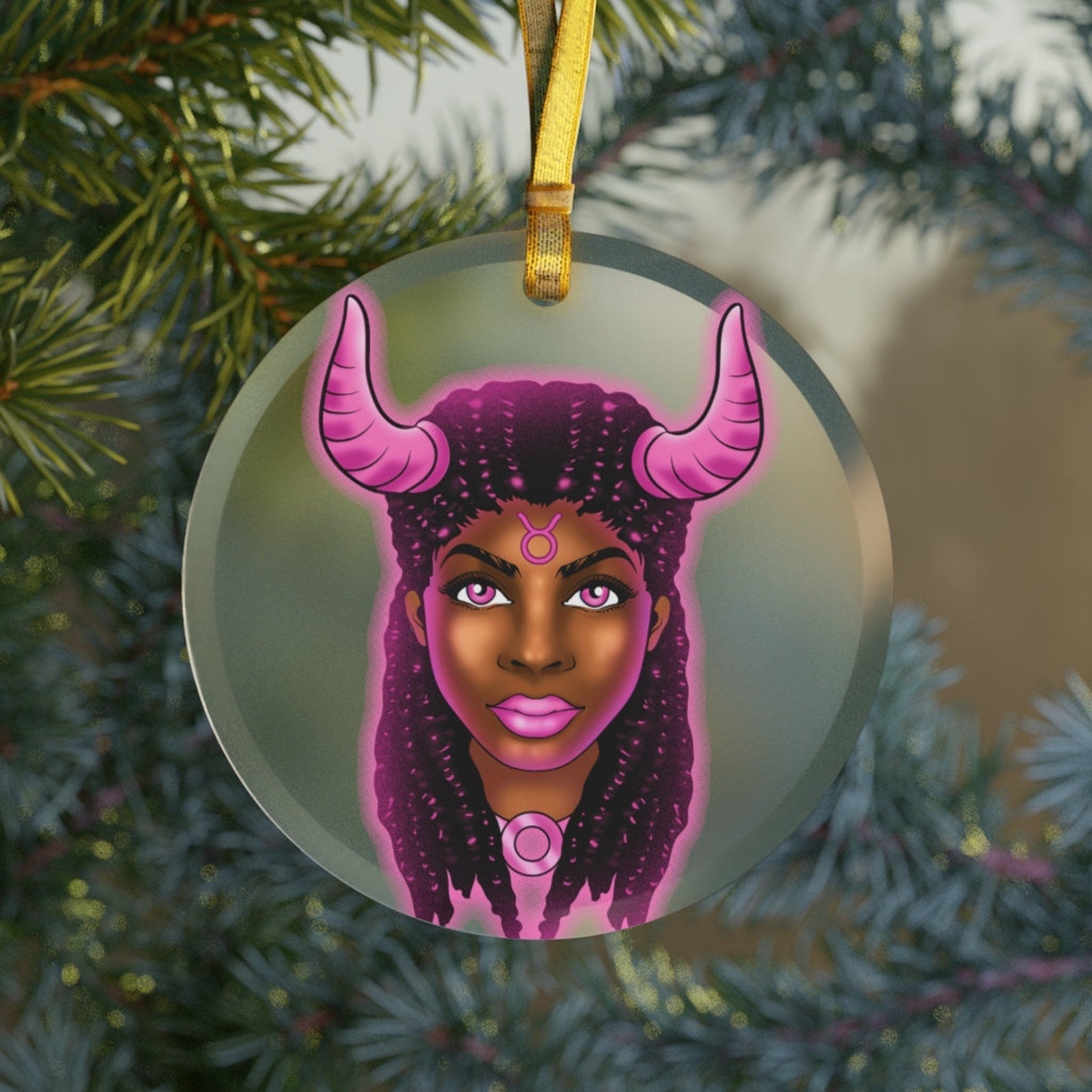 Taurus Zodiac Black Girl Magic Taurus Giftsblack Girl Astrologyblack Queen Christmas Ornament