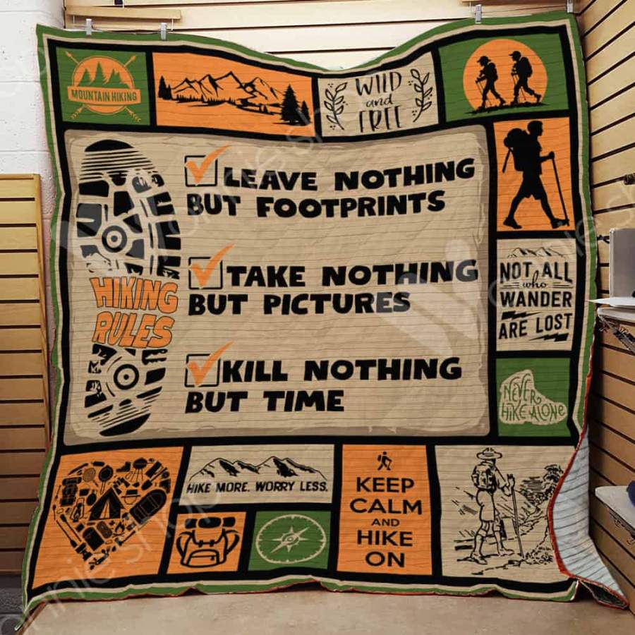 Wozoro Quilt Blanket Hiking Keep Calm And Hike On Twin Queen King Size