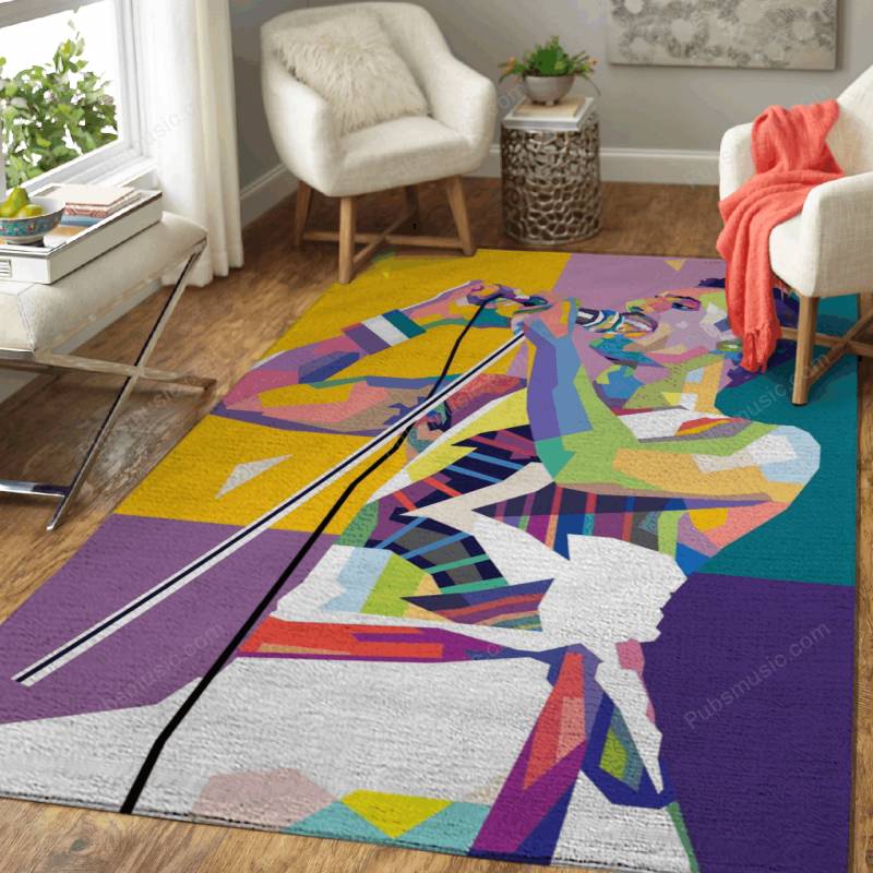 Freddie Mercury Pop Art BG – Musician Pop Art Area Rug Carpet