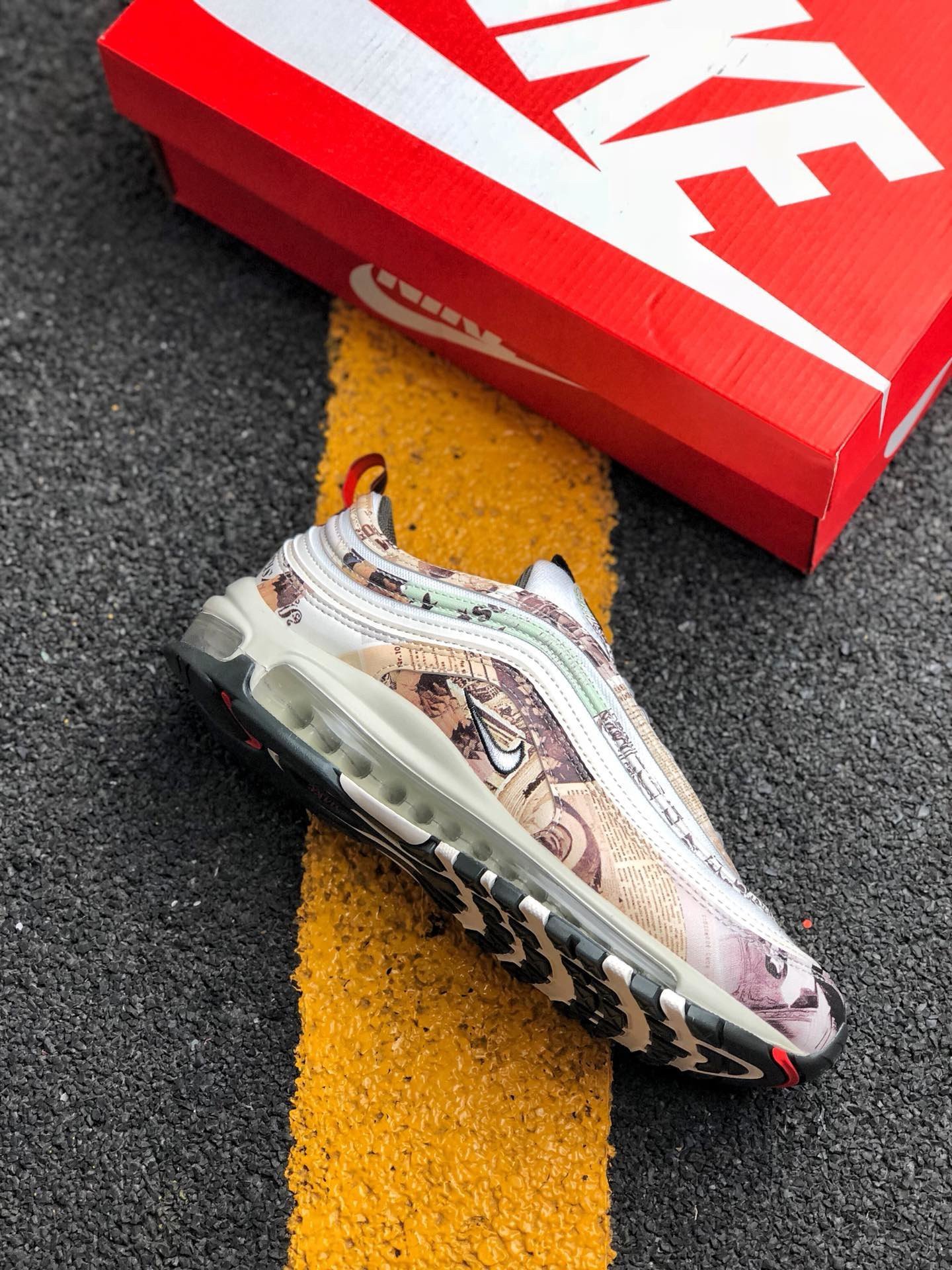 Nike Air Max 97 ‘Newspaper’ SailBlack-Team Orange-White 5339663