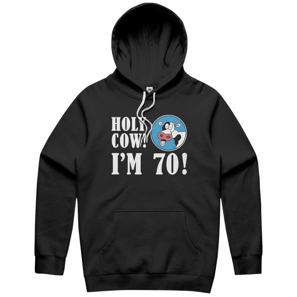 Holy Cow I’M 70 Funny 70Th Milestone Farmer Birthday Hoodie