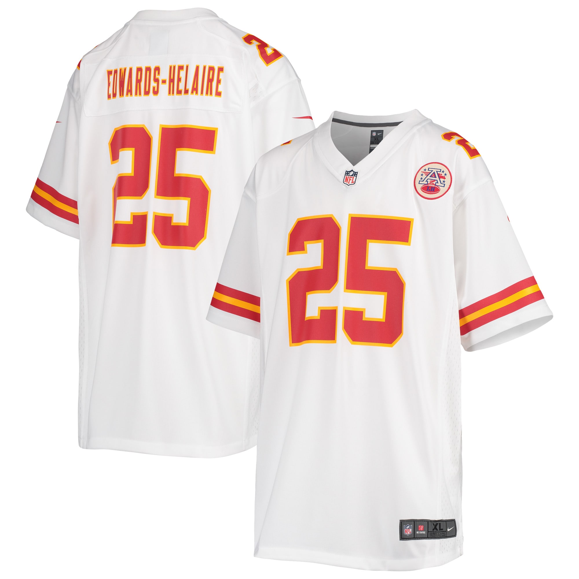 Youth Kansas City Chiefs Clyde Edwards-Helaire White Game Jersey