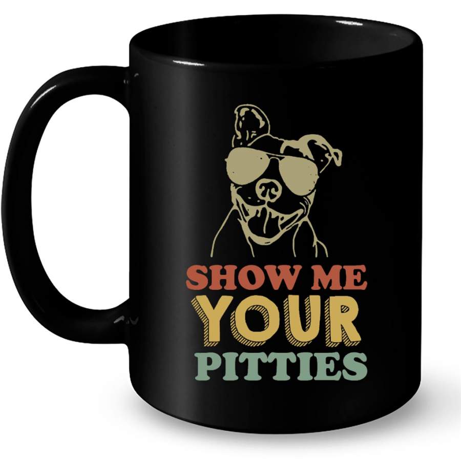 Show Me Your Pitties Pitbull Vintage Classic – Full-Wrap Coffee Black Mug