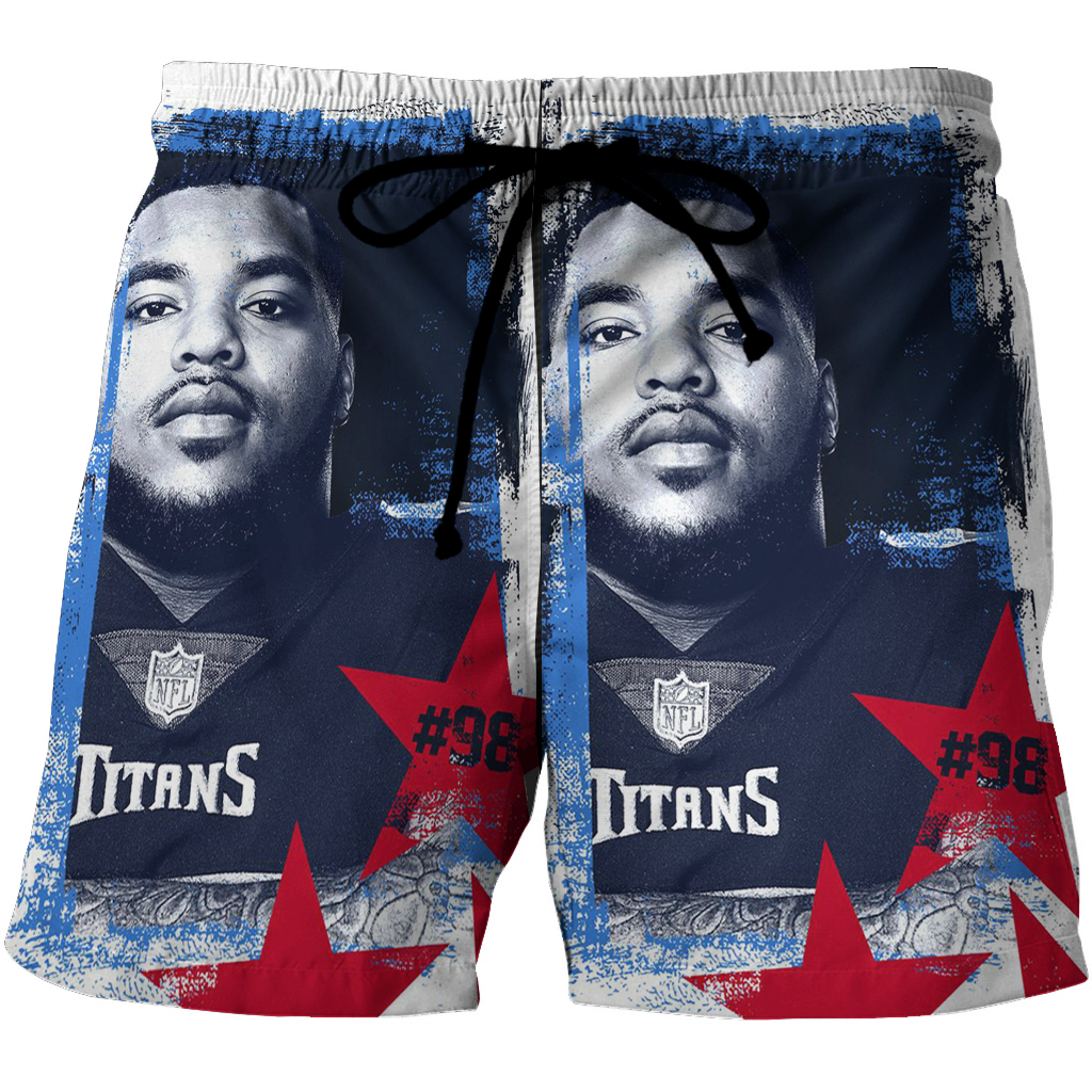 Tennessee Titans Jeffery Simmons2 3D All Over Print Summer Beach Hawaiian Short