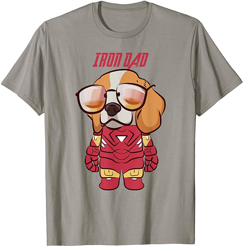 Colorful Iron Beagle Dad Funny Beagles Dog Puppy Lover Owner T-Shirt