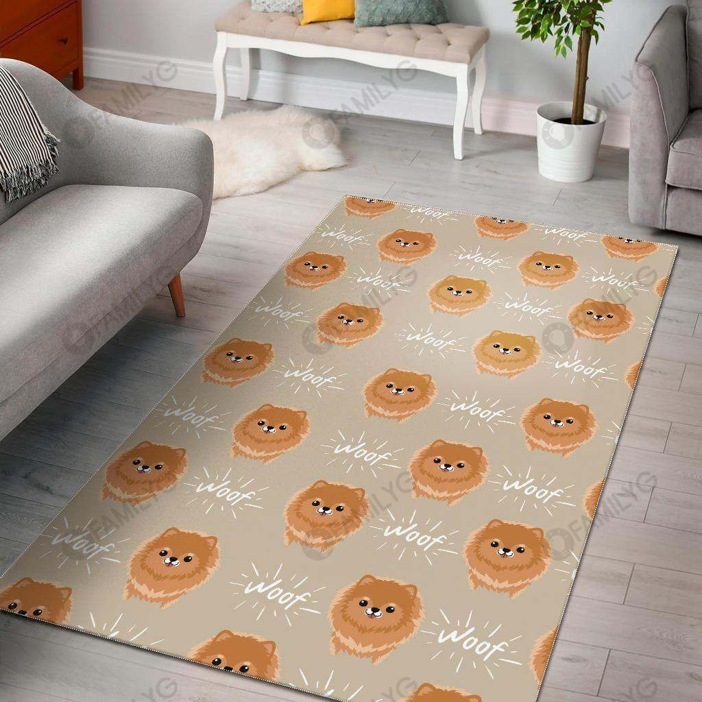 Cute brown pomeranian puppy Rug