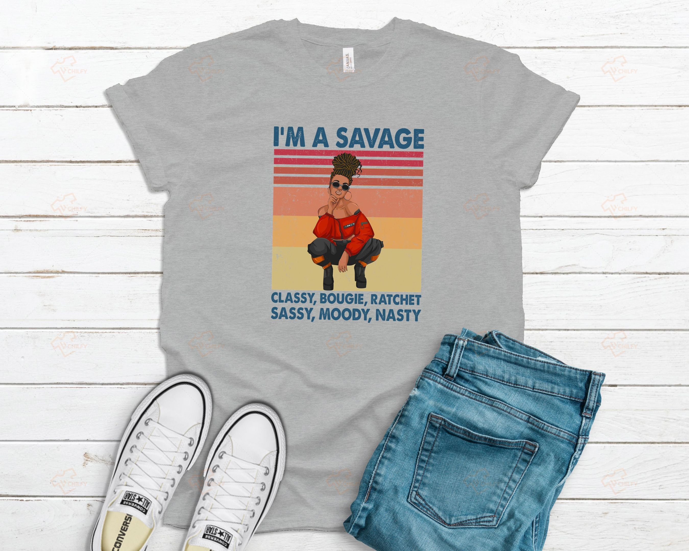 I’m a savage shirt, black girl shirt, dreadlocks girl shirt