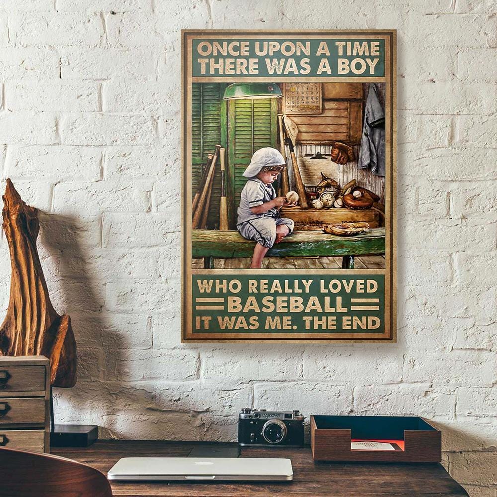 Canvas Artwork Once Upon A Time There Was A Boy Loved Baseball Vertical Canvas Wall Art Beautiful Living Room Bedroom Bathroom Home Decoration