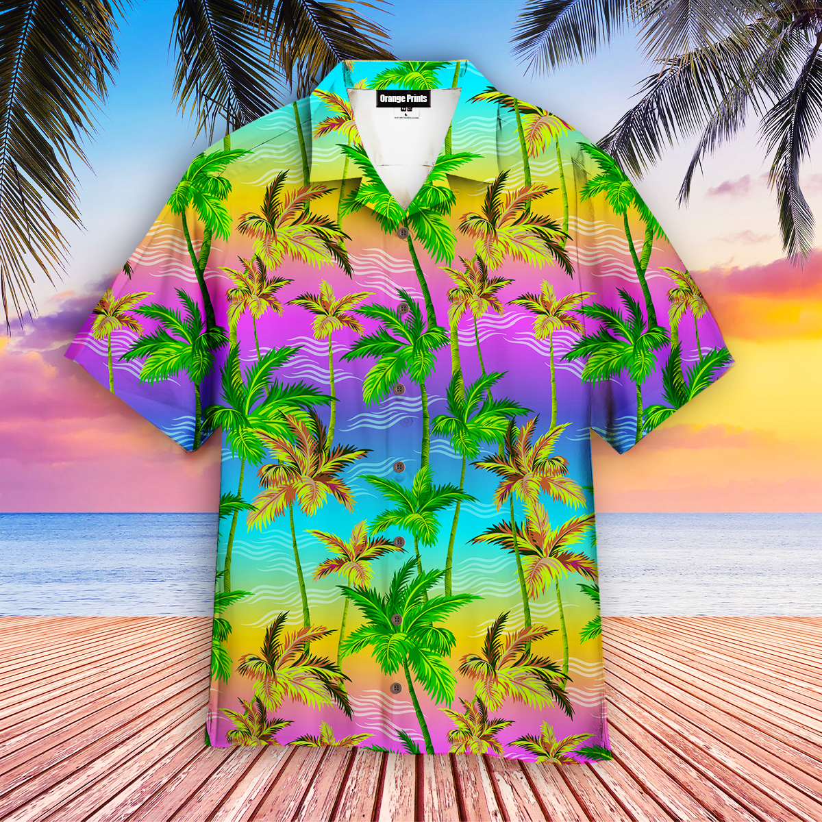 Colorful Palm Trees Tropical Aloha Hawaii Shirts For Men Women Ha28327