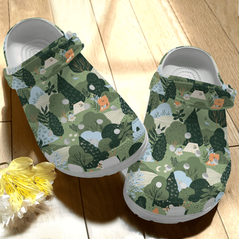 Camping Life Collection Tropical Forest Gift For Lover Rubber clog Shoes Comfy Footwear