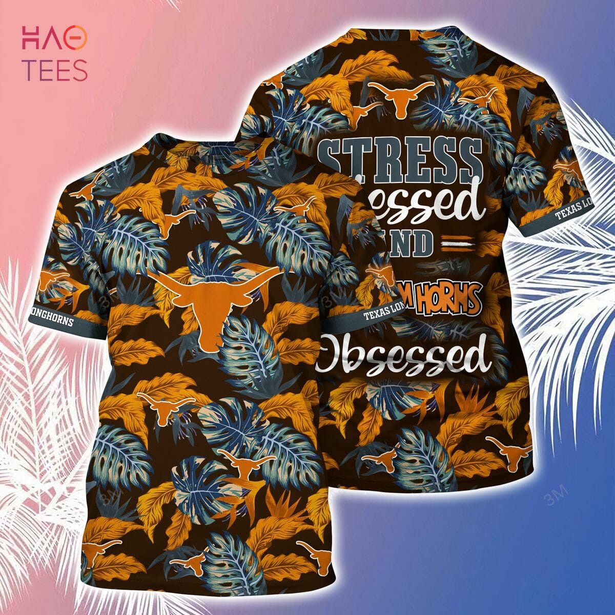 NCAA Texas Longhorns Orange Stress Blessed Hawaiian Shirt